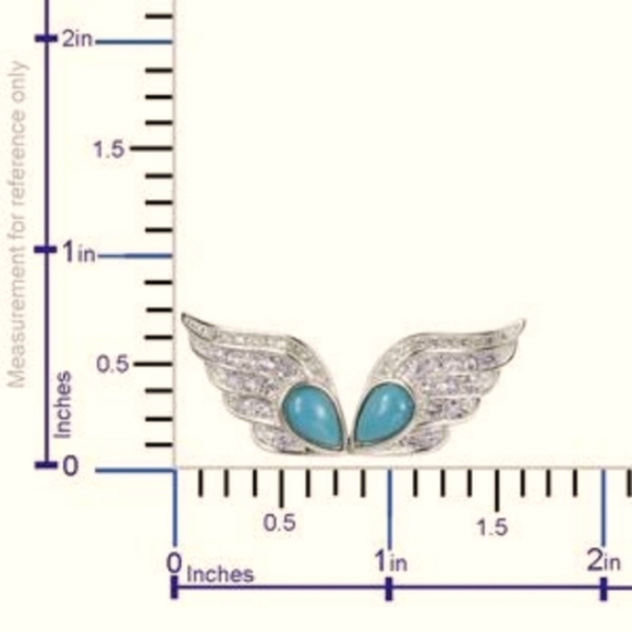 🔥Genuine Sleeping Beauty Turquoise & Tanzanite Sterling Silver Open Wing Ring - Picture 4 of 4